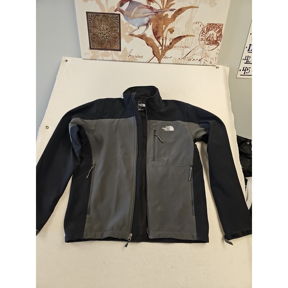 The North Face Men's Original Apex Bionic Black Gray Jacket M Wind Resistant